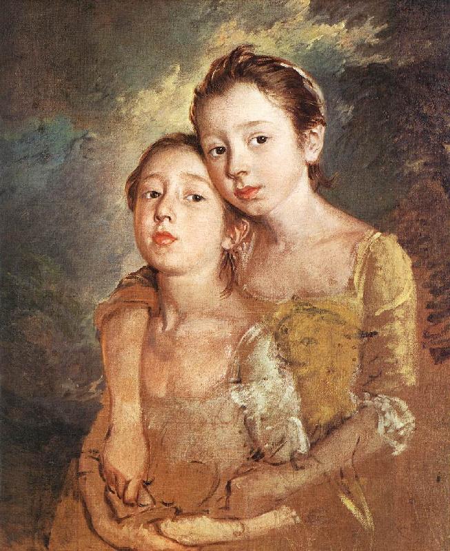 GAINSBOROUGH, Thomas The Artist s Daughters with a Cat oil painting picture
